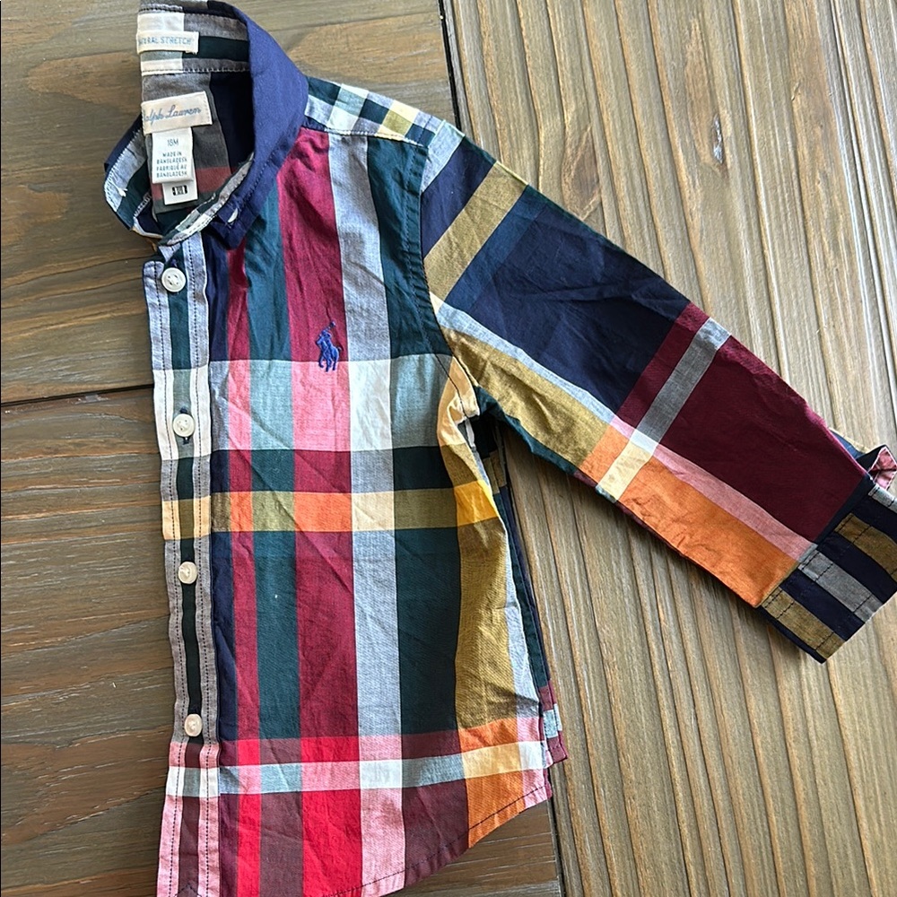 Ralph Lauren Vibrant Plaid Button-Up Shirt